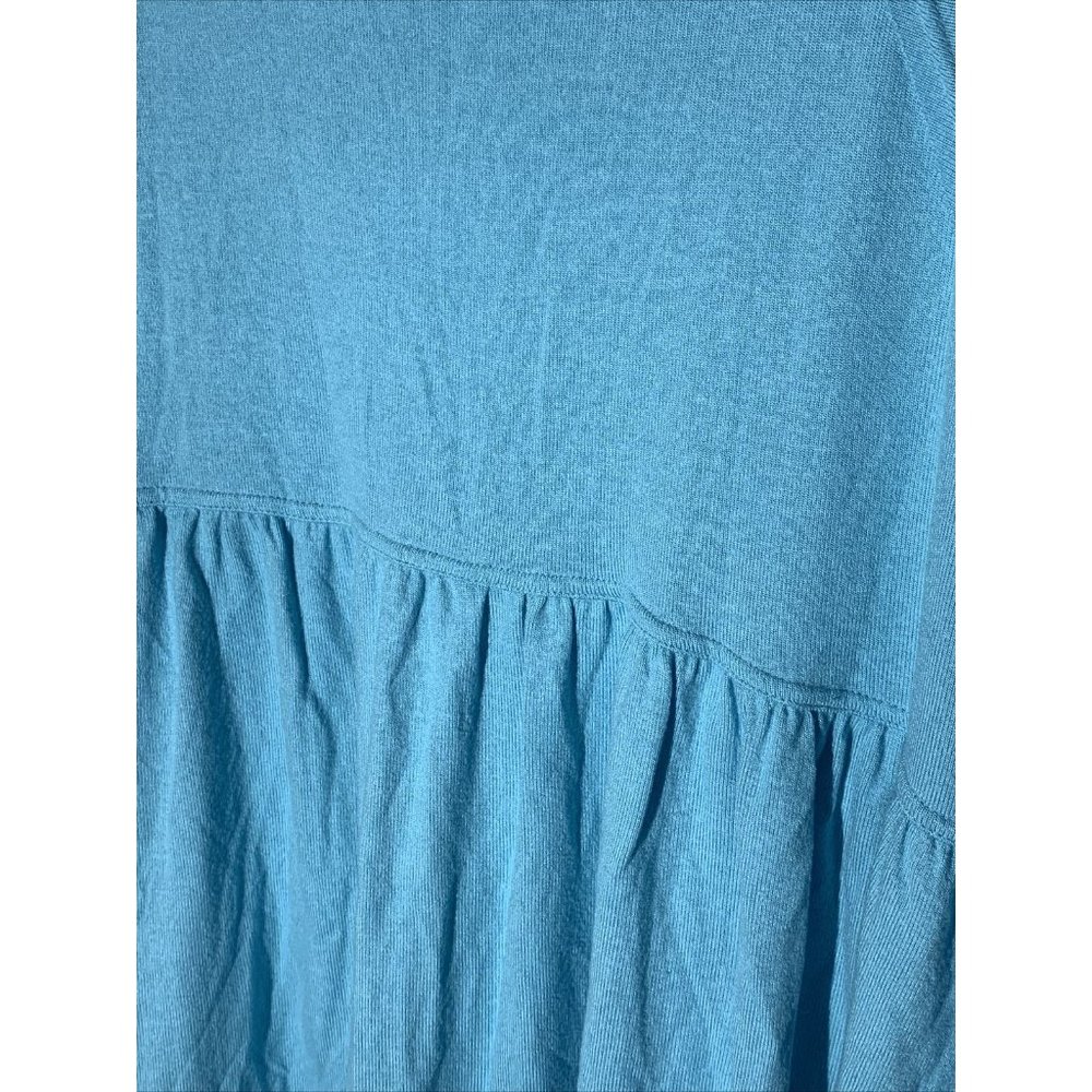 Free People Womens Top  Blue Babydoll Tee L/S NWT - Picture 8 of 9
